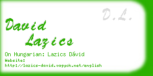 david lazics business card